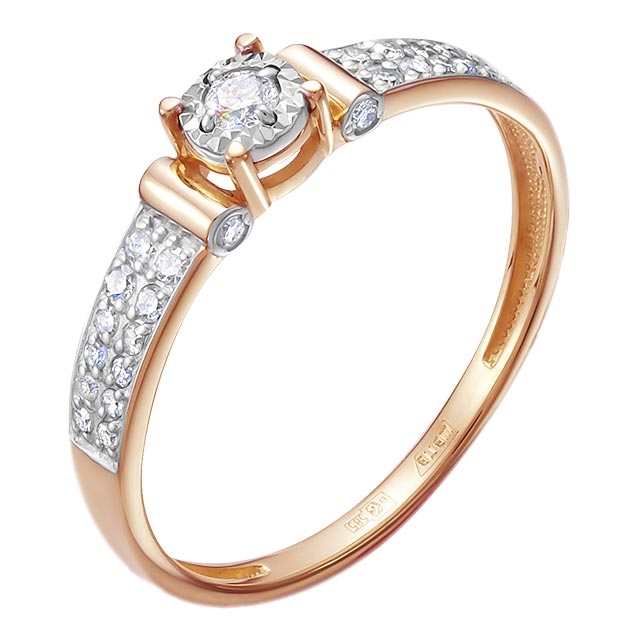 Золотое кольцо Vesna jewelry 12336-159-46-00 c бриллиантом