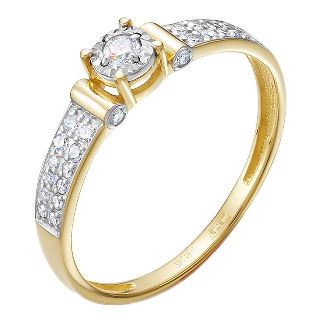 Золотое кольцо Vesna jewelry 12336-359-46-00 c бриллиантом