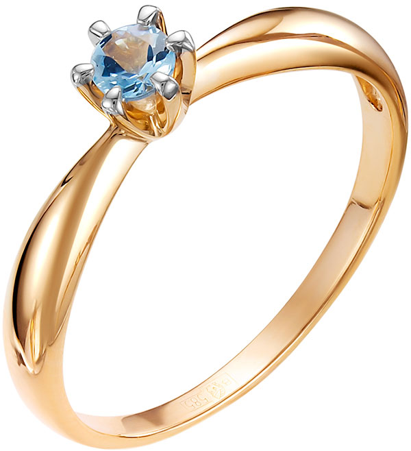 Золотое кольцо Vesna jewelry 1608-151-175-00 с аквамарином