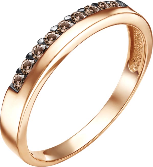 Золотое кольцо Vesna jewelry 1877-157-09-00 с коньячными бриллиантами