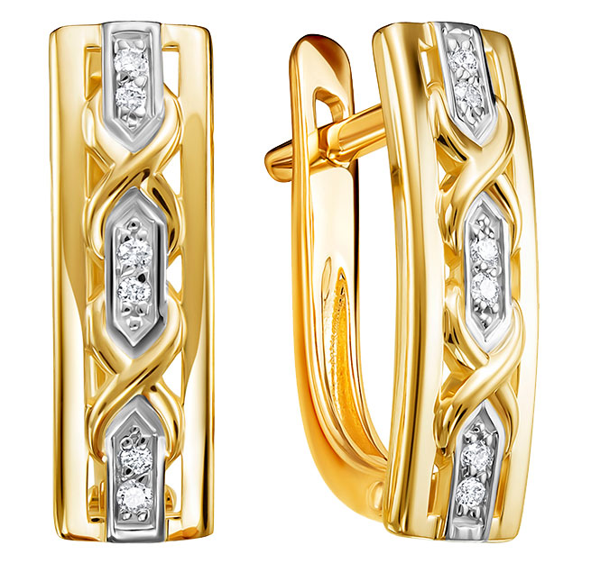 Золотые серьги Vesna jewelry 21013-351-00-00 с бриллиантами