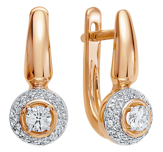 Золотые серьги круглые Vesna jewelry 21072-151-00-00 с бриллиантами