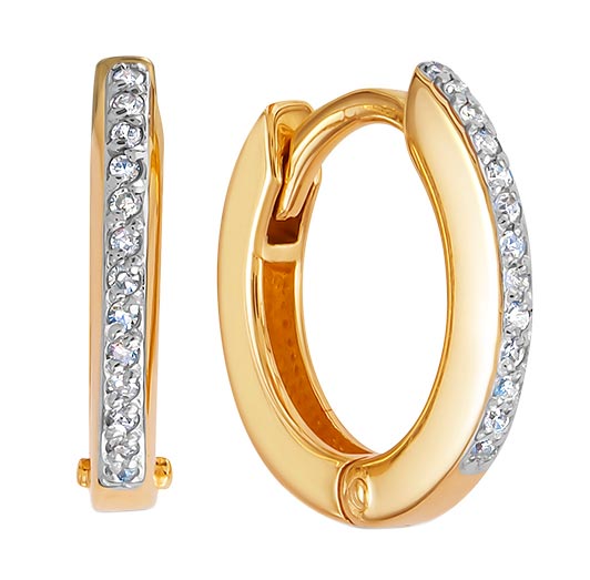 Золотые серьги кольца Vesna jewelry 21416-151-01-00 с бриллиантами