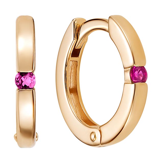 Золотые серьги кольца Vesna jewelry 21425-150-12-00 с рубинами