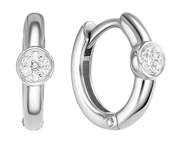 Серьги кольца из белого золота Vesna jewelry 21426-251-46-00 с бриллиантами