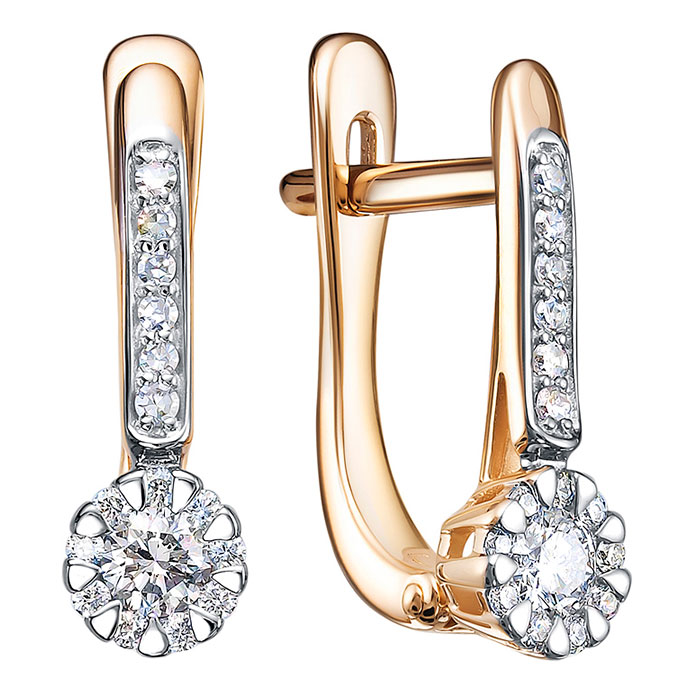 Золотые серьги Vesna jewelry 21602-151-46-00 с бриллиантами