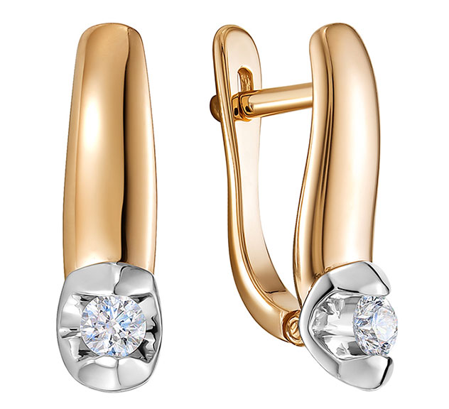 Золотые серьги Vesna jewelry 21768-151-00-00 с бриллиантами