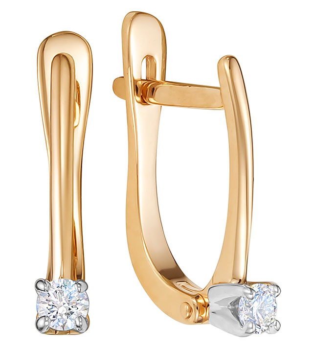 Золотые серьги Vesna jewelry 21998-151-00-00 с бриллиантами