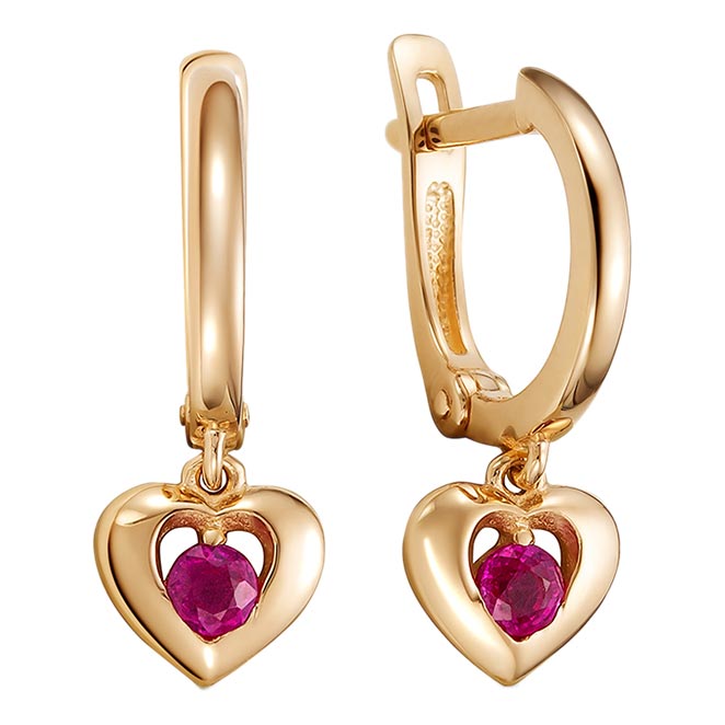 Золотые серьги Vesna jewelry 22251-150-12-00 c рубином