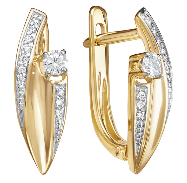 Золотые серьги Vesna jewelry 2811-351-00-00 с бриллиантами