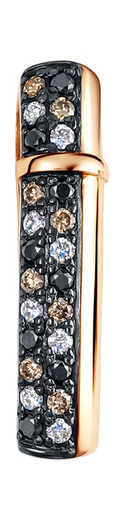 Золотой кулон Vesna jewelry 31147-156-178-00 с черными бриллиантами, коньячными бриллиантами, бриллиантами