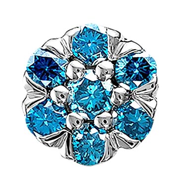 Подвеска из белого золота Vesna jewelry 31152-251-216-00 c голубыми бриллиантами