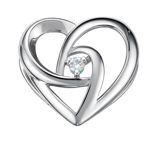 Подвеска из белого золота ''Сердце'' Vesna jewelry 31325-251-00-00 с бриллиантом