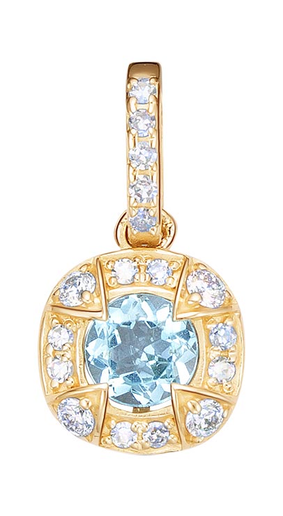 Золотая подвеска Vesna jewelry 31518-150-263-00 с апатитом, бриллиантами