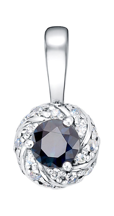 Золотой кулон Vesna jewelry 31677-251-13-00 c бриллиантом, сапфиром