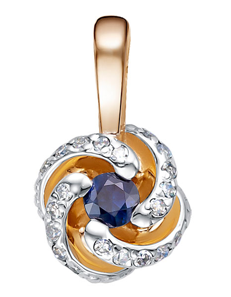 Золотой кулон Vesna jewelry 31680-151-13-00 с сапфиром, бриллиантами