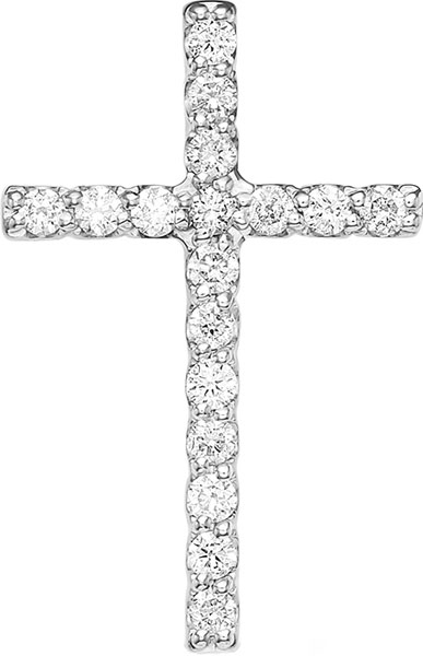 Женский декоративный крестик из белого золота Vesna jewelry 3534-251-00-00 с бриллиантами