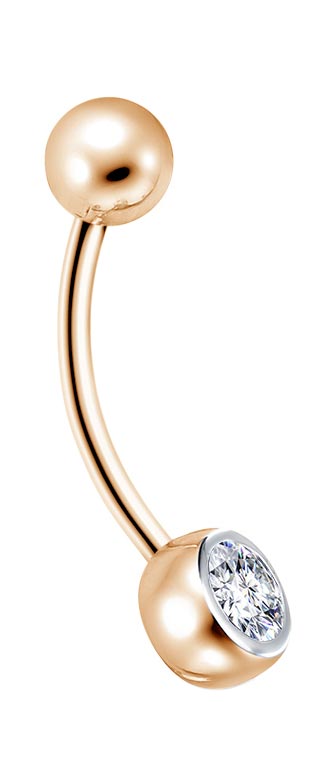 Золотая серьга для пирсинга Vesna jewelry 41208-151-00-01 с бриллиантом