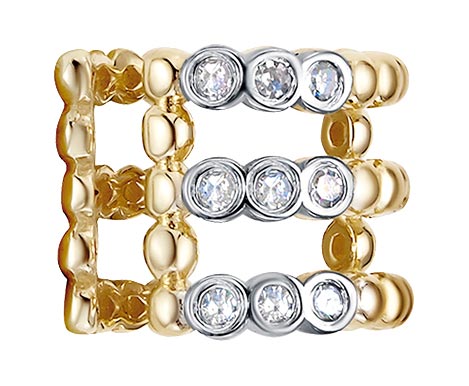 Золотая серьга кафф Vesna jewelry 41211-351-01-01 с бриллиантами