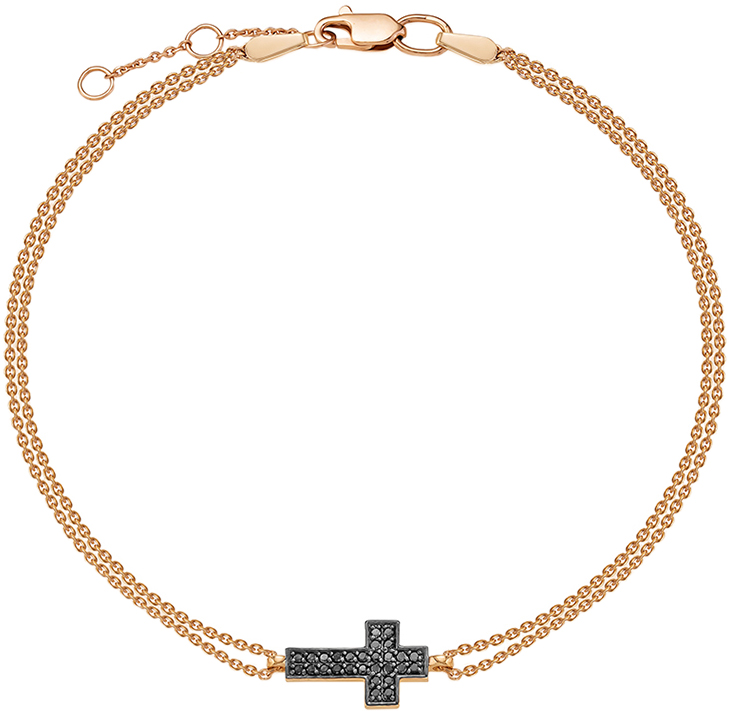Золотой браслет Vesna jewelry 52104-157-02-00 с черными бриллиантами