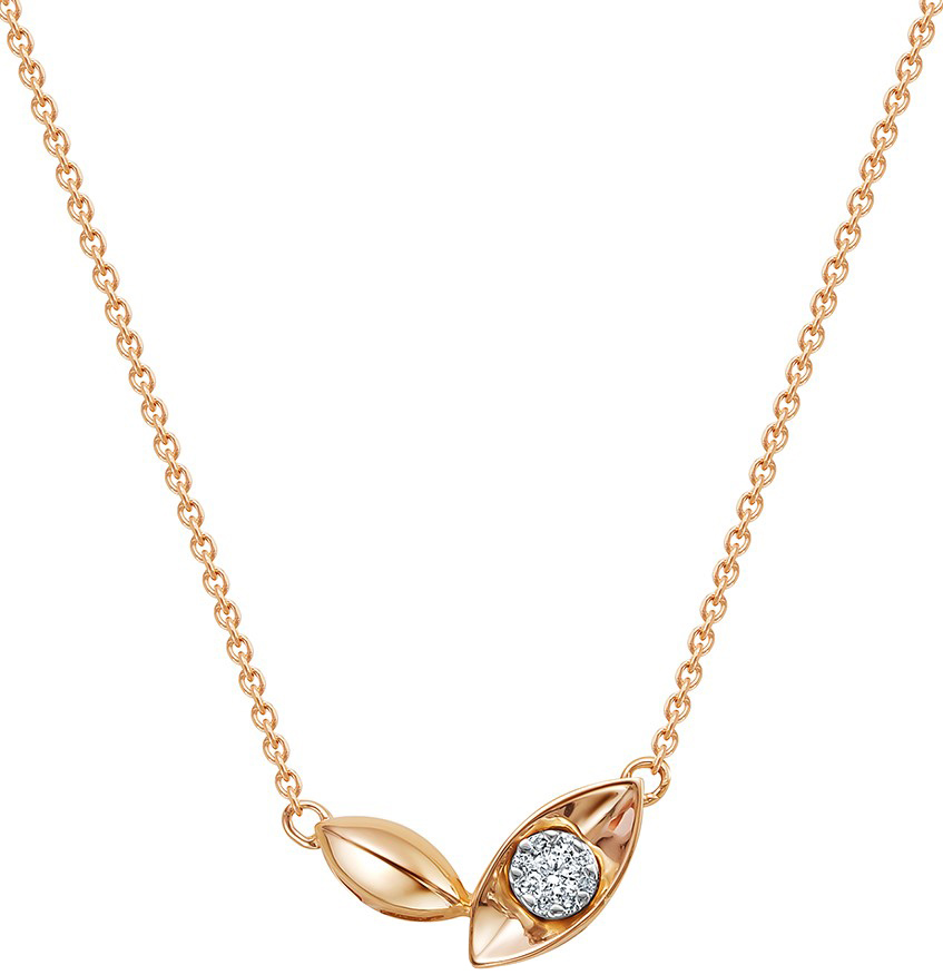 Золотое колье с подвеской Vesna jewelry 61018-151-46-01 с бриллиантами