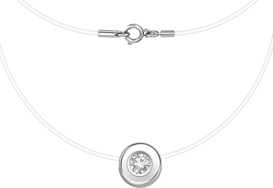 Леска на шею с подвеской из белого золота Vesna jewelry 6473-250-00-02 с бриллиантом