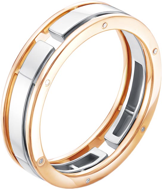 Мужское золотое обручальное кольцо Vesna jewelry 7065-151-01-00 с бриллиантами