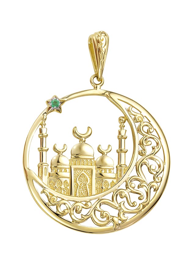 Золотой медальон Vesna jewelry 8061-351-11-00 с изумрудом