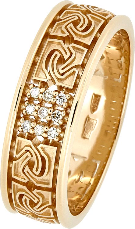 Золотое обручальное кольцо Владимир Пичугов AK1.24.9 с бриллиантами