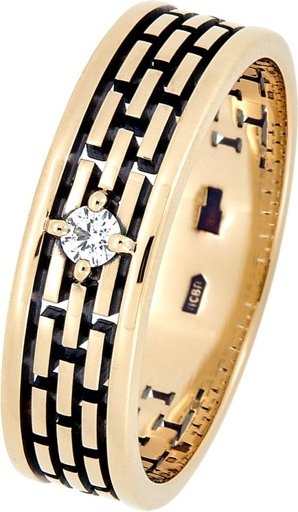 Золотое обручальное парное кольцо Владимир Пичугов AK1.30.1-V с бриллиантом