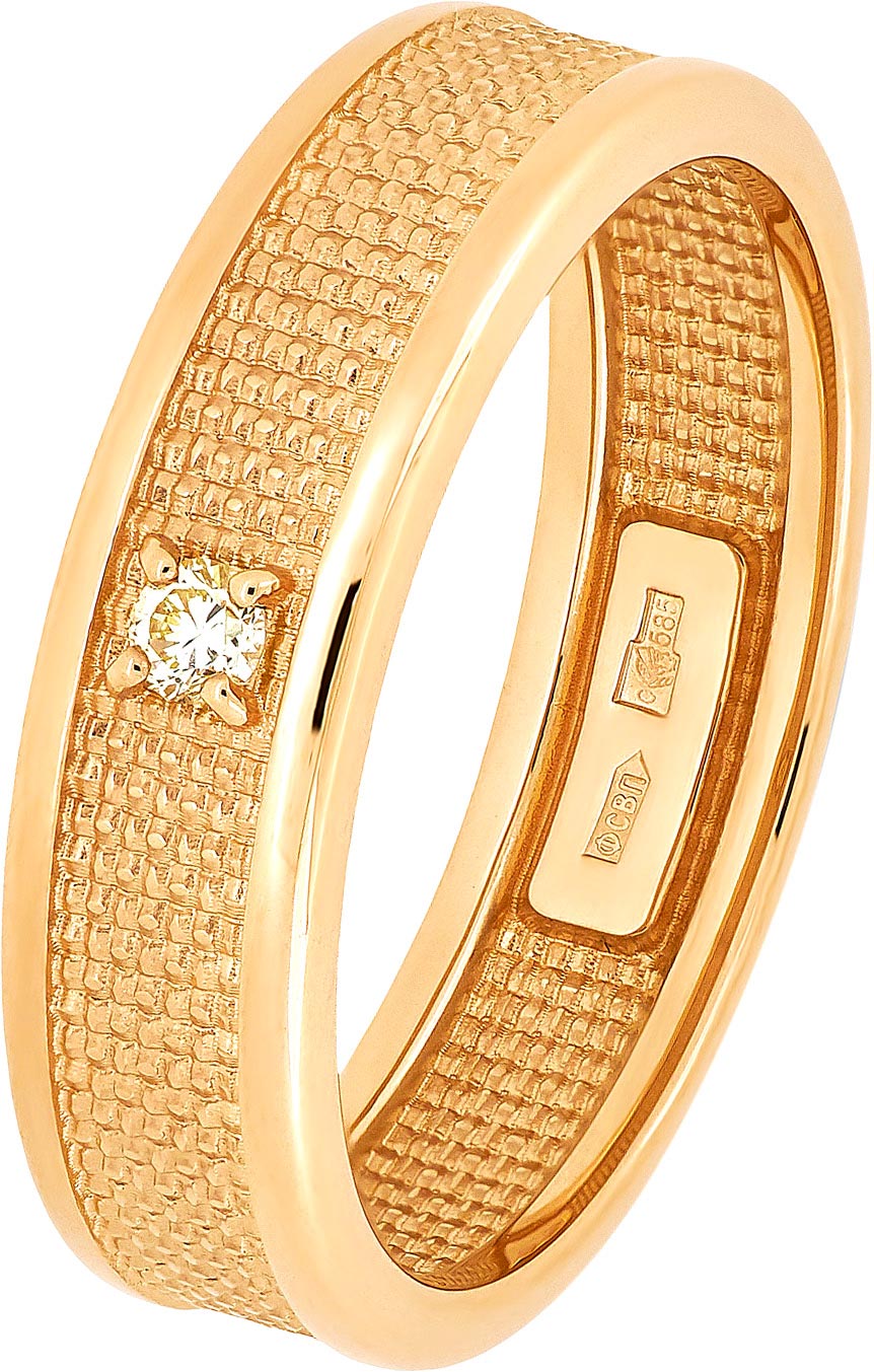 Золотое обручальное парное кольцо Владимир Пичугов AK1.5.1 с бриллиантом