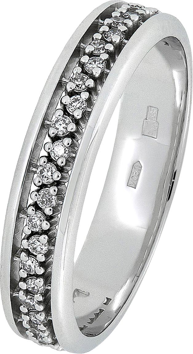 Обручальное кольцо из белого золота Владимир Пичугов KF3.2.29 с бриллиантами