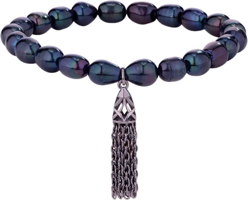 Браслет из бусин с подвеской Yana  Jewellery 109/03B-black-pearl21 с  черным жемчугом