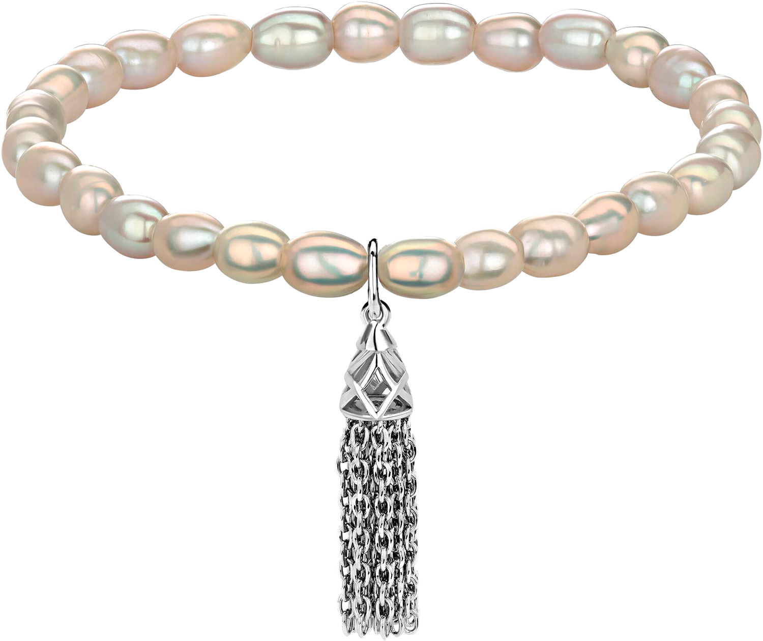 Браслет из бусин с подвеской Yana  Jewellery 109/03W-0897-gray-pearl29 с  серым жемчугом