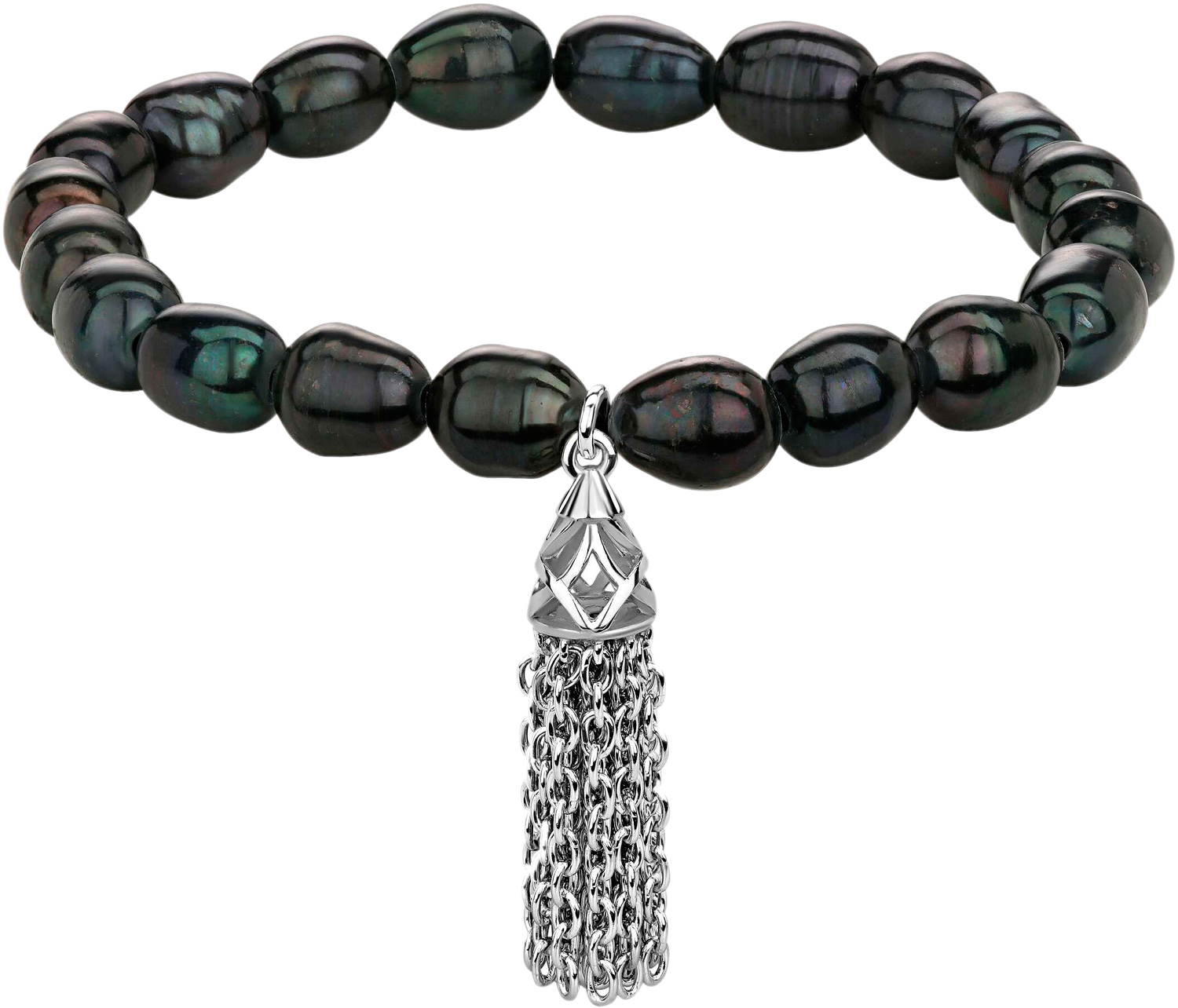 Браслет из бусин с подвеской Yana  Jewellery 109/03W-black-pearl20 с  черным жемчугом