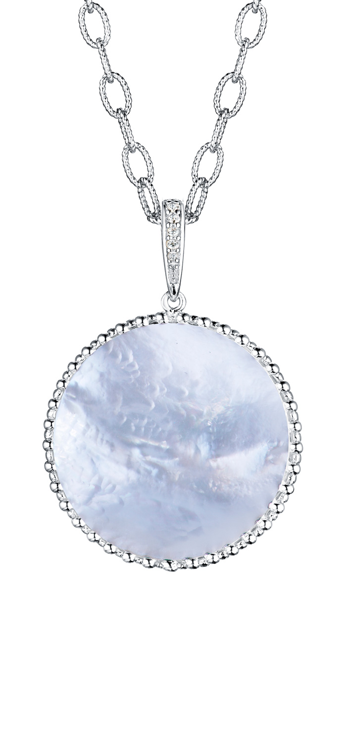 Серебряная подвеска Yana  Jewellery 222/03W-mother-of-pearl с перламутром, фианитами