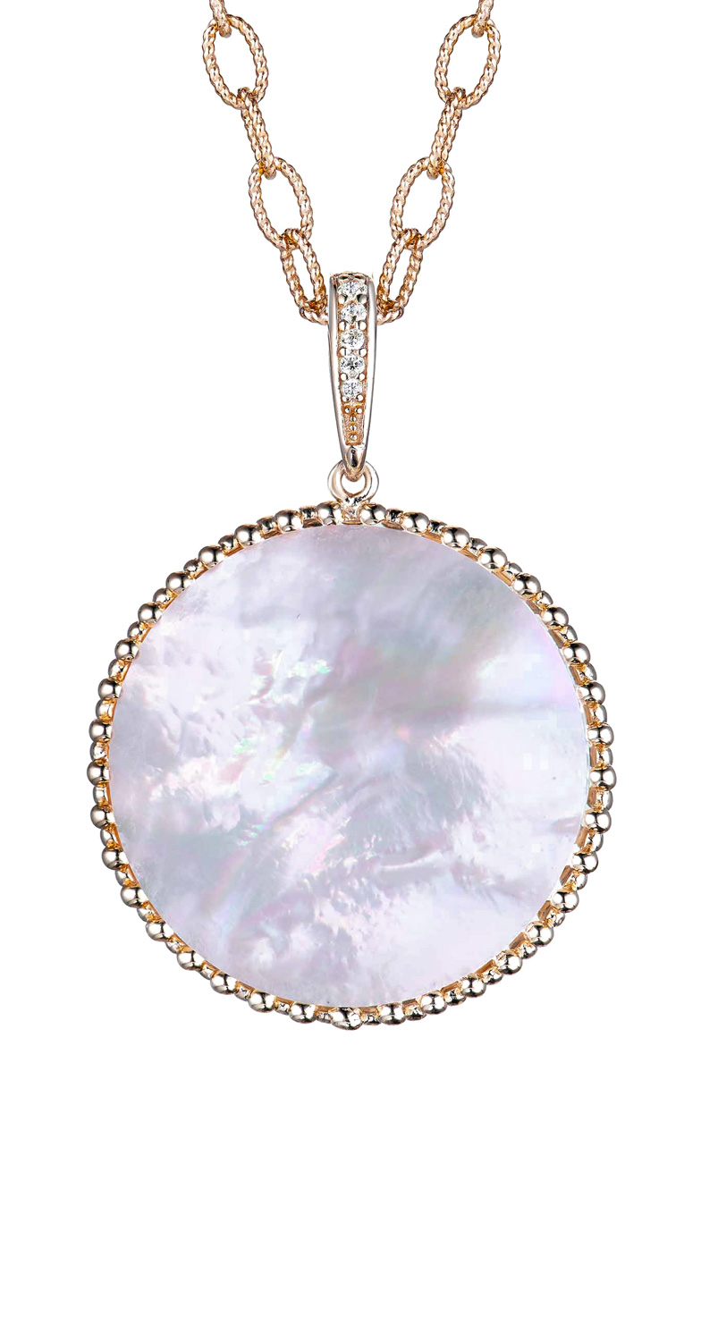 Серебряная подвеска Yana  Jewellery 222/03Y-mother-of-pearl с перламутром, фианитами