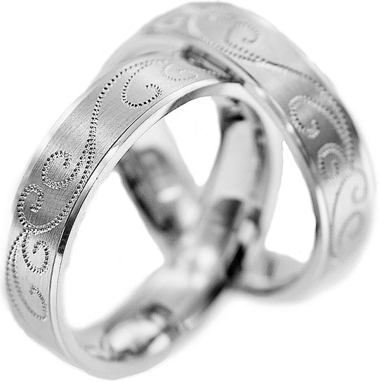 Обручальное парное кольцо из белого золота Yaselisa L-0010b