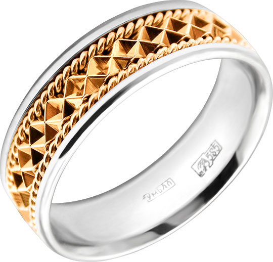 Золотое обручальное парное кольцо Yaselisa V-1035k