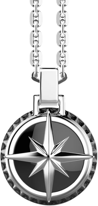 Мужское серебряное колье Zancan ESC013 c ониксом