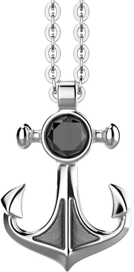Мужское серебряное колье Zancan EXC625 c ониксом