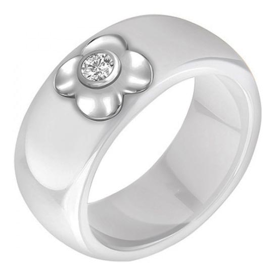 Керамическое кольцо Zolotye uzory 90-01-6969-01 с кубическим цирконием