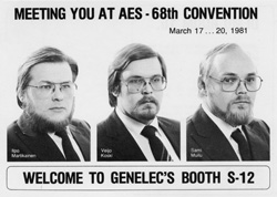 Памятный постер основателей компании Genelec на 68-й конвенции AES