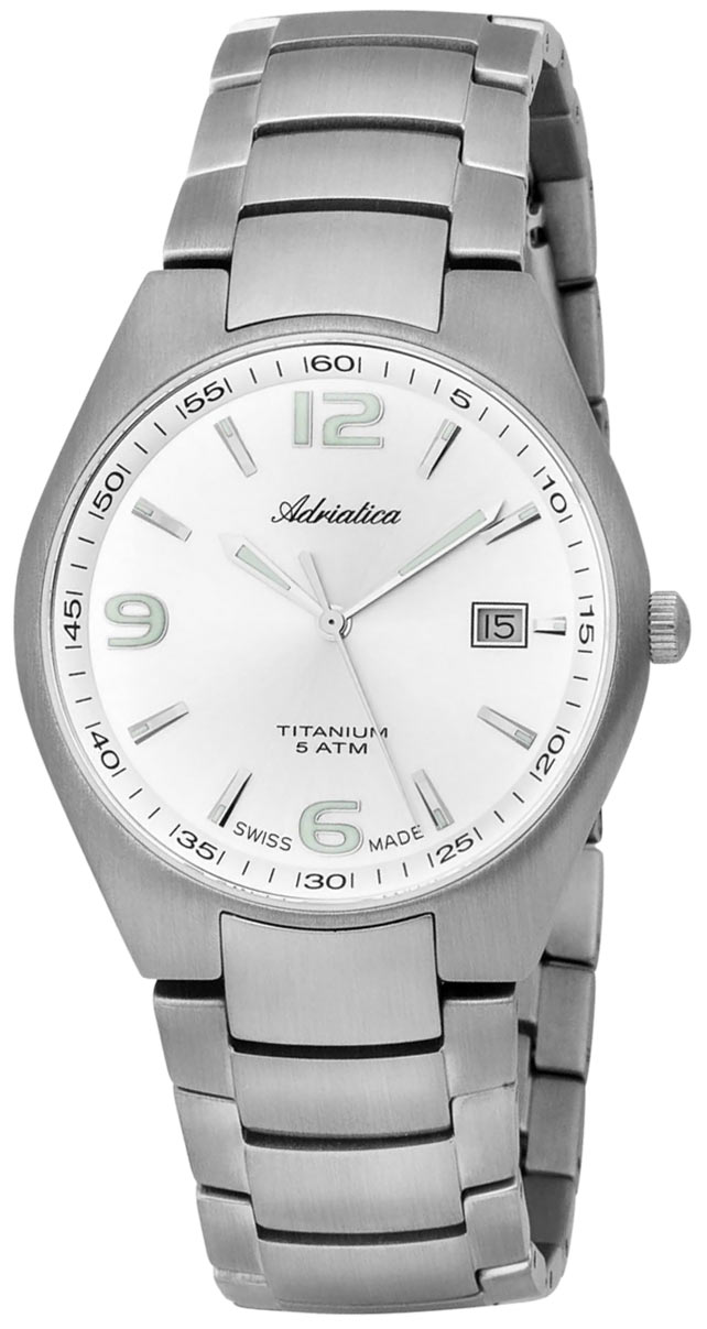 Швейцарские титановые наручные часы Adriatica A1069.4153Q