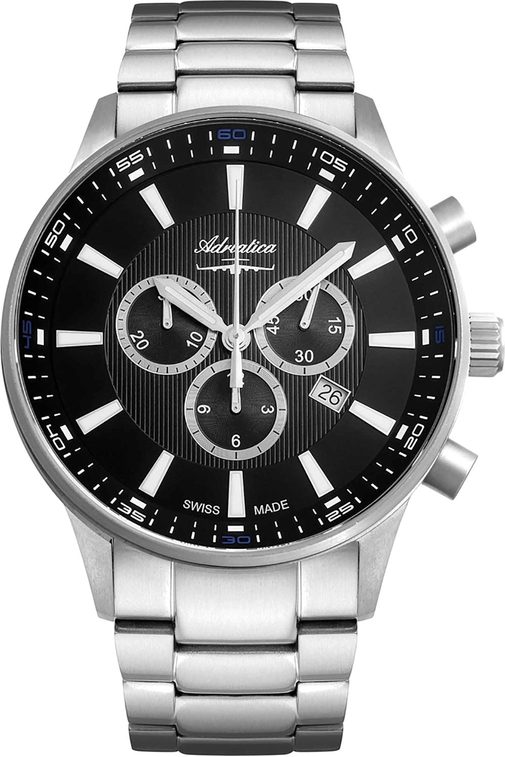 Швейцарские титановые наручные часы Adriatica A8281.4116CH с хронографом