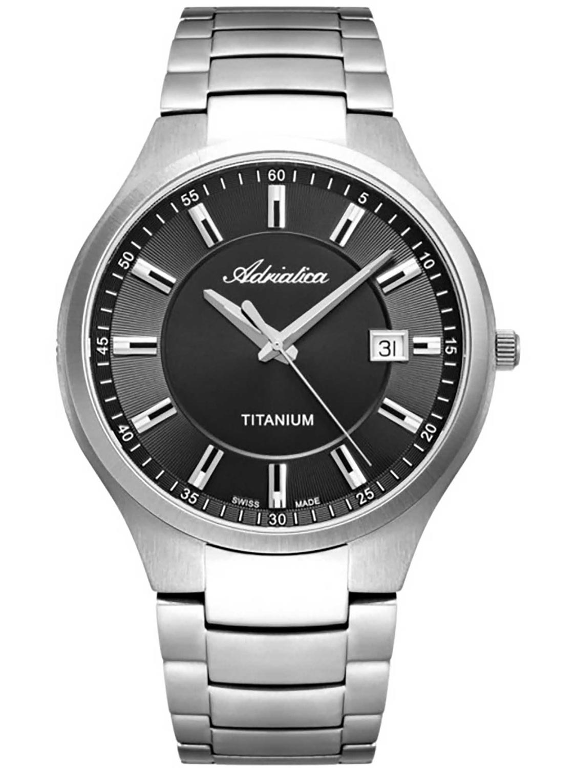 Швейцарские титановые наручные часы Adriatica A8329.4114Q