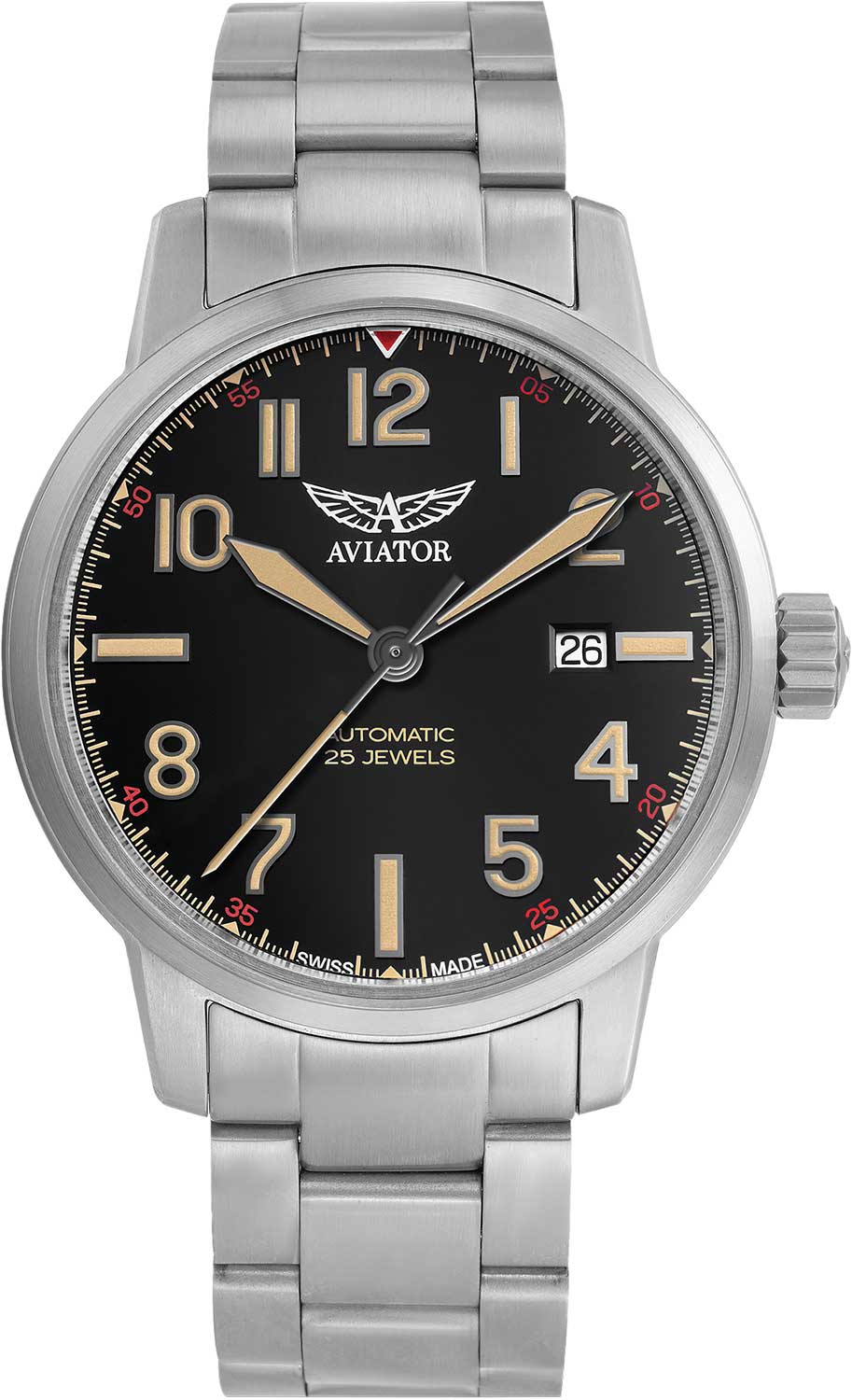 Швейцарские механические наручные часы Aviator V.3.21.0.139.5