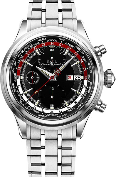 Швейцарские механические наручные часы BALL CM2052D-S1J-BKRD с хронографом