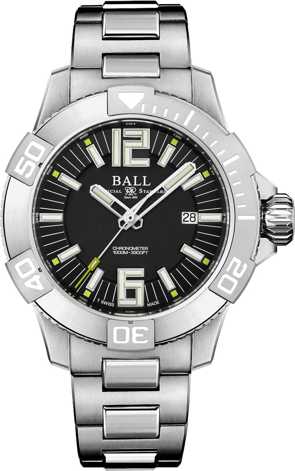 Швейцарские механические титановые наручные часы BALL DM3002A-SC-BK