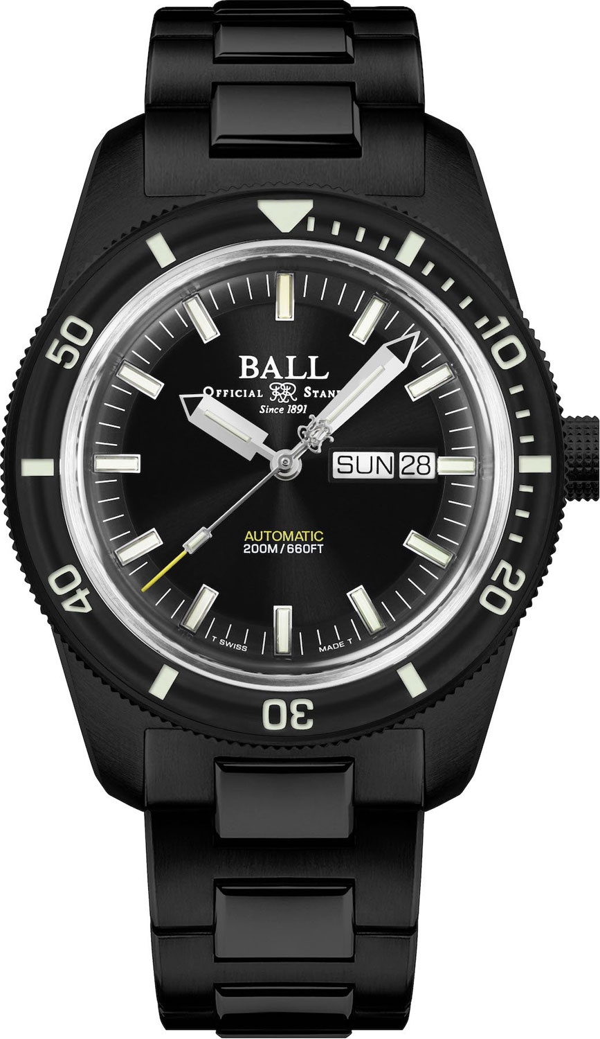 Швейцарские механические титановые наручные часы BALL DM3208B-S4-BK